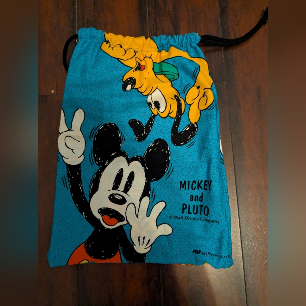 Disney Mickey And Pluto Blue Drawstring Reversibl… - image 2